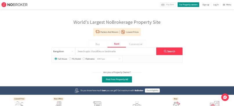 nobroker commission free real estate platform